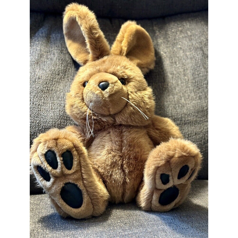 Vintage Chosun Brown Bunny Rabbit Plush Stuffed Animal Large Ears Whiskers 12in